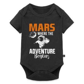 Mars Planet Space Vintage Rocket - Baby Premium short-sleeve bodysuit - black - Front