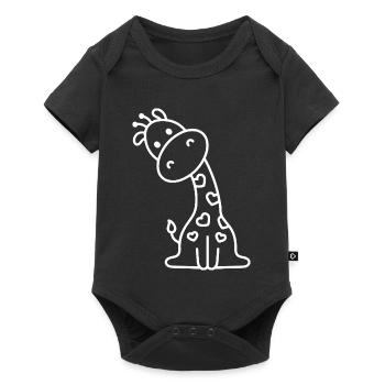 Cute Giraffe Sketch – Childlike Animal Motif Design - Baby Premium short-sleeve bodysuit - black - Front