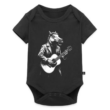 Guitare cheval en costume - Body à manches courtes Premium Bébé - noir - Devant