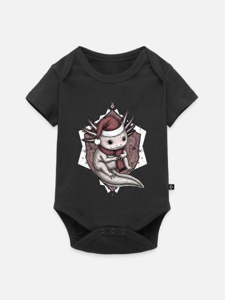 Lustiges Axolotl Weihnachten Weihnachtsshirt - Baby Premium Kurzarmbody - Schwarz