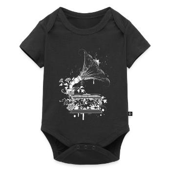 Nostalgique Gramophone – Art floral line art - Body à manches courtes Premium Bébé - noir - Devant