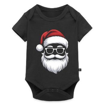 Le Père Noël avec des lunettes à moustache - Body à manches courtes Premium Bébé - noir - Devant