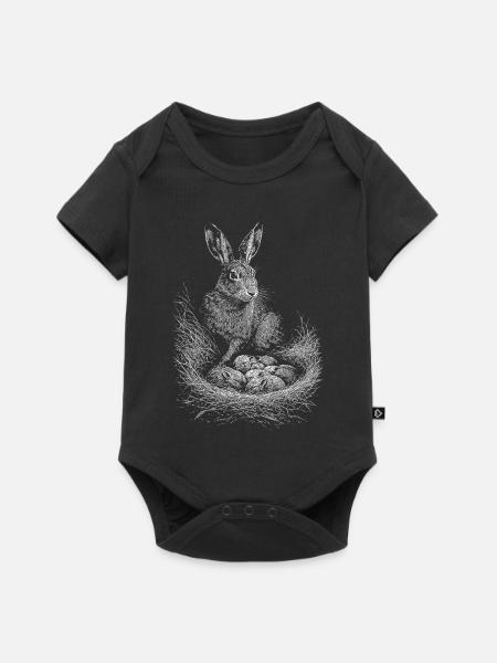 Feldhase - Baby Premium Kurzarmbody - Schwarz