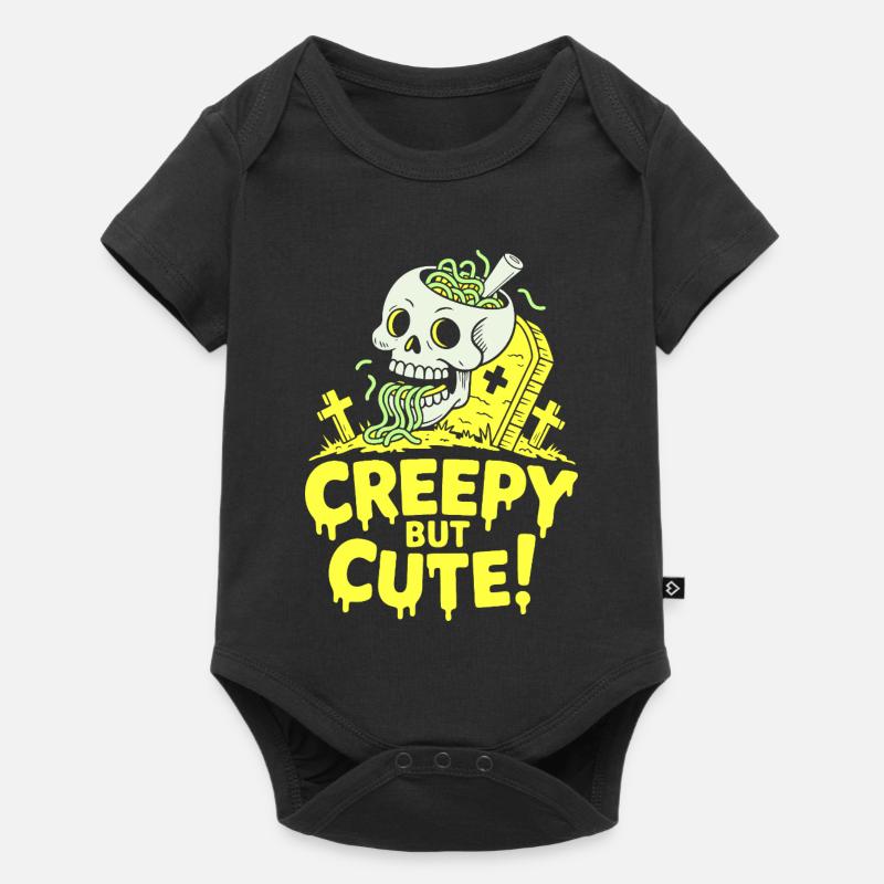 Un éclat de crâne effrayant mais mignon - Body à manches courtes Premium Bébé - noir
