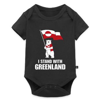 Soutien Groenland: Ours et Drapeau - Body à manches courtes Premium Bébé - noir - Devant
