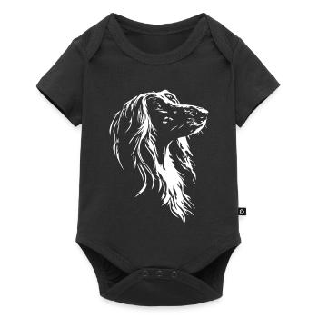 Chiens silhouette de lévriers afghans Wilsigns - Body à manches courtes Premium Bébé - noir - Devant