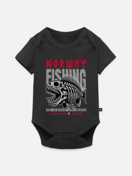 Norwegen Angeltour - Baby Premium Kurzarmbody - Schwarz