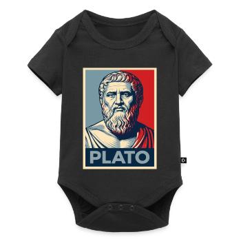 Plato Portrait in Retro design - Baby Premium short-sleeve bodysuit - black - Front
