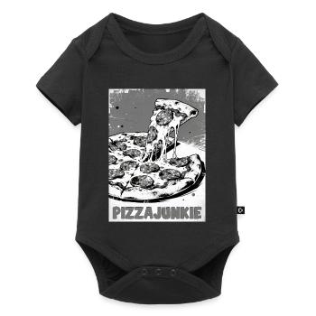 Pizzajunkie Slice Graphic - Baby Premium Kurzarmbody - Schwarz - Vorne