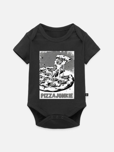 Pizzajunkie Slice Graphic - Baby Premium Kurzarmbody - Schwarz