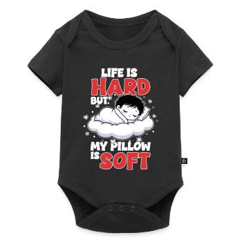 Sleep Cloud Life is Hard My Pillow Soft - Baby Premium short-sleeve bodysuit - black - Front