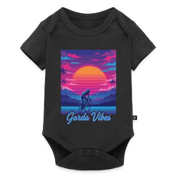 Garda Vibes 80s Vaporwave Cyclist Neon Art - Baby Premium short-sleeve bodysuit - black - Front