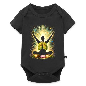 Meditation Breathing Nature Lung Design - Baby Premium short-sleeve bodysuit - black - Front