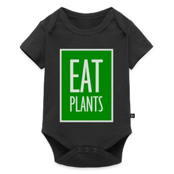 Sigle végétarien végan drôle de Eat Plants - Body à manches courtes Premium Bébé - noir - Devant
