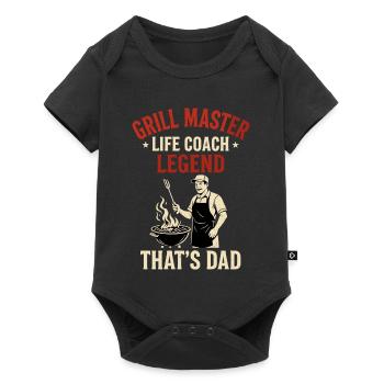 Grill Master Life Coach Legend - Papa Geschenk - Baby Premium Kurzarmbody - Schwarz - Vorne