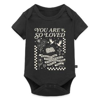 You Are Loved - John 3:16 Art - Baby Premium short-sleeve bodysuit - black - Front
