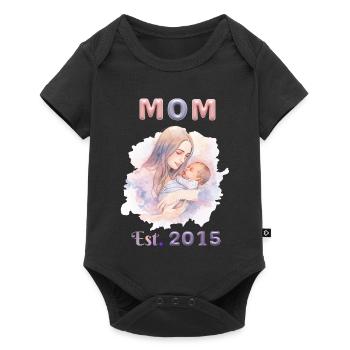Maman depuis 2015 – Design Aquarelle Tendre - Body à manches courtes Premium Bébé - noir - Devant