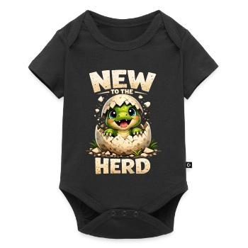 Petit dinosaure mignon – Nouveau dans le troupeau - Body à manches courtes Premium Bébé - noir - Devant