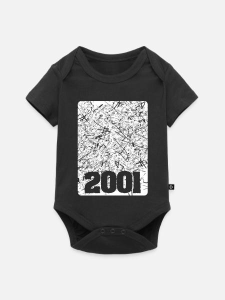 Zahl 2001 - Baby Premium Kurzarmbody - Schwarz