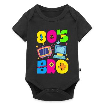Retour rétro au design vintage des années 80 - Body à manches courtes Premium Bébé - noir - Devant
