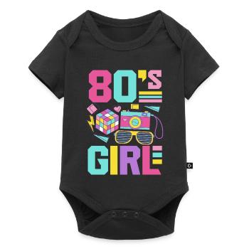 Retour rétro au design vintage des années 80 - Body à manches courtes Premium Bébé - noir - Devant