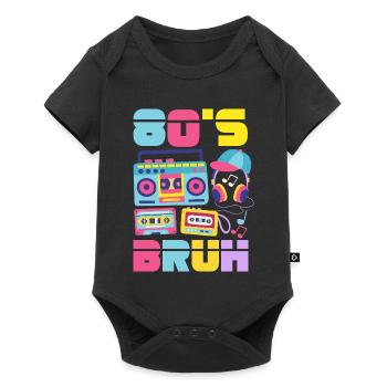 Retour rétro au design vintage des années 80 - Body à manches courtes Premium Bébé - noir - Devant