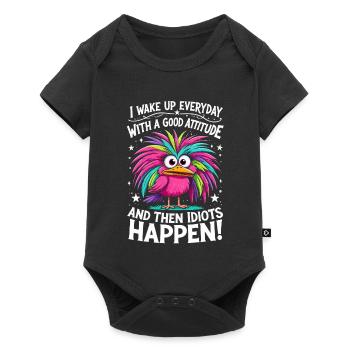 Bunter Vogel - Good Attitude, Then Idiots Happen - Baby Premium short-sleeve bodysuit - black - Front