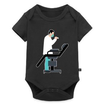Zahnarzt Behandlung Comic Cartoon - Baby Premium Kurzarmbody - Schwarz - Vorne
