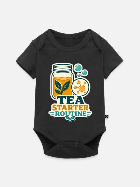 TEA STARTER ROUTINE - Baby Premium Kurzarmbody - Schwarz