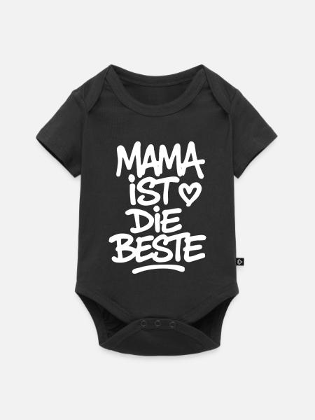 Mama ist die Beste - Baby Premium Kurzarmbody - Schwarz