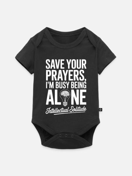 Allein mit intellektueller Einsamkeit - Baby Premium Kurzarmbody - Schwarz