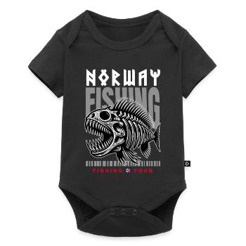 Norway Fishing Tour - Baby Premium short-sleeve bodysuit - black - Front