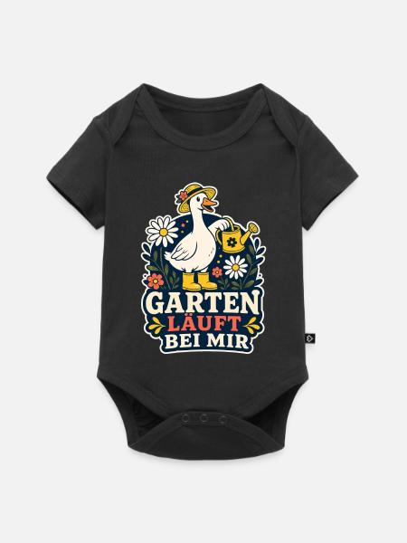 Garten läuft bei mir – Garten-Gans - Baby Premium Kurzarmbody - Schwarz