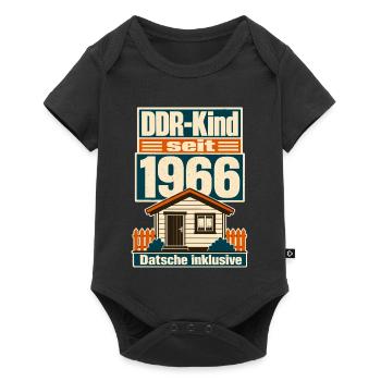 DDR Kind seit 1966, Datsche inklusive Geburtstag - Baby Premium short-sleeve bodysuit - black - Front
