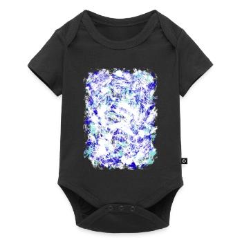 Blue Turquoise Tie-Dye Pattern - Baby Premium short-sleeve bodysuit - black - Front