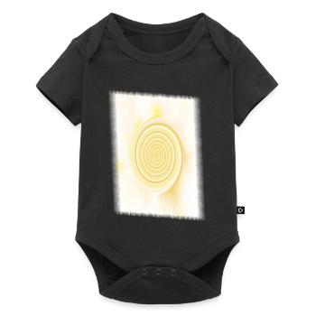 Yellow Spiral Solar Circle - Baby Premium short-sleeve bodysuit - black - Front