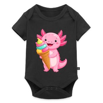 Axolotl Rose Comic avec Cône d’École – Art de la Rentrée - Body à manches courtes Premium Bébé - noir - Devant