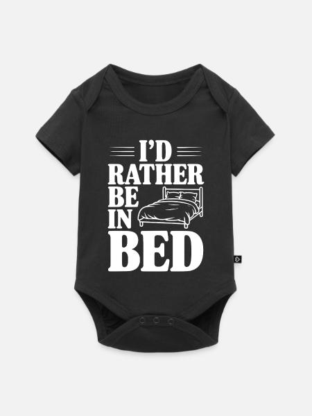 Ich wäre lieber im Bett - Baby Premium Kurzarmbody - Schwarz
