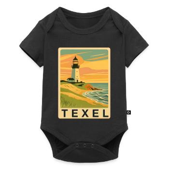 Texel Leuchtturm - Baby Premium Kurzarmbody - Schwarz - Vorne
