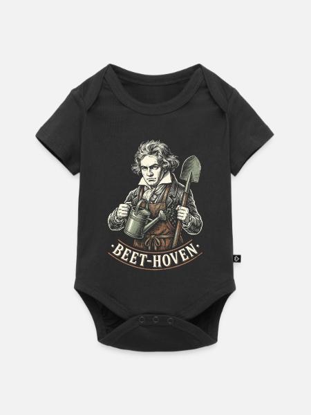 Beet-hoven Gärtner Beethoven Wortspiel - Baby Premium Kurzarmbody - Schwarz
