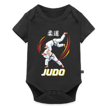 Judo Schulterwurf Kampfkunst - Baby Premium Kurzarmbody - Schwarz - Vorne