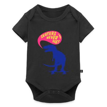 t-rex skater - Baby Premium Kurzarmbody - Schwarz - Vorne