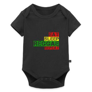 EAT SLEEP REGGAE REPEAT - Baby Premium Kurzarmbody - Schwarz - Vorne