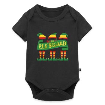 Reggae elf squad, noël, drôle, noël, rasta - Body à manches courtes Premium Bébé - noir - Devant