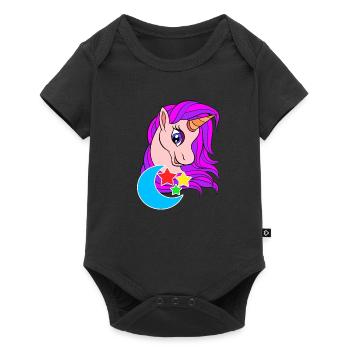 beautiful unicorn, unicorn, unicorn, unicorns - Baby Premium short-sleeve bodysuit - black - Front