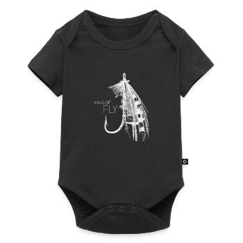 Fly fishing, king of fly, fly fishing, fly - Baby Premium short-sleeve bodysuit - black - Front