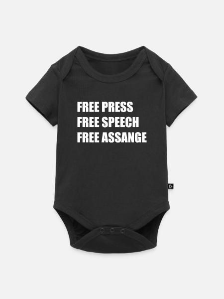 Freie Presse, Rede, Assange - Baby Premium Kurzarmbody - Schwarz