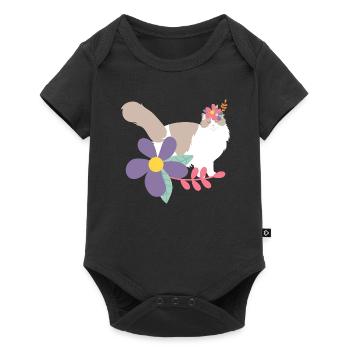 Ragdoll Cat and Flower Crown - Baby Premium short-sleeve bodysuit - black - Front