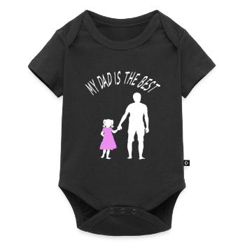 fête des pères meilleur papa père et cadeau de fille - Body à manches courtes Premium Bébé - noir - Devant