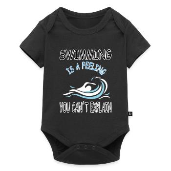 schwimmen Schwimmer seepferdchen tauchen Geschenk - Baby Premium Kurzarmbody - Schwarz - Vorne
